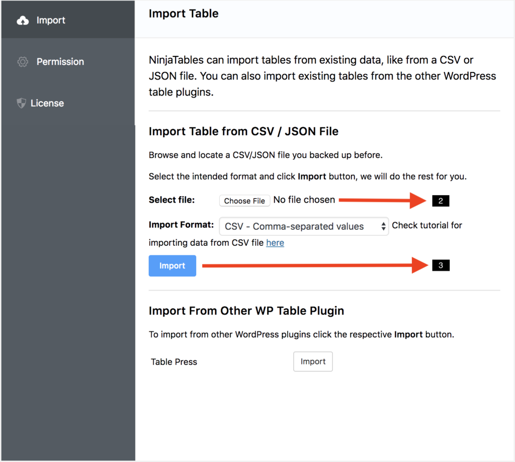 WtodPress table plugin ninja Tables