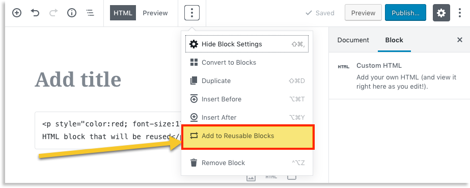 reusable block