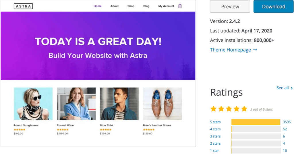 astra pro theme features